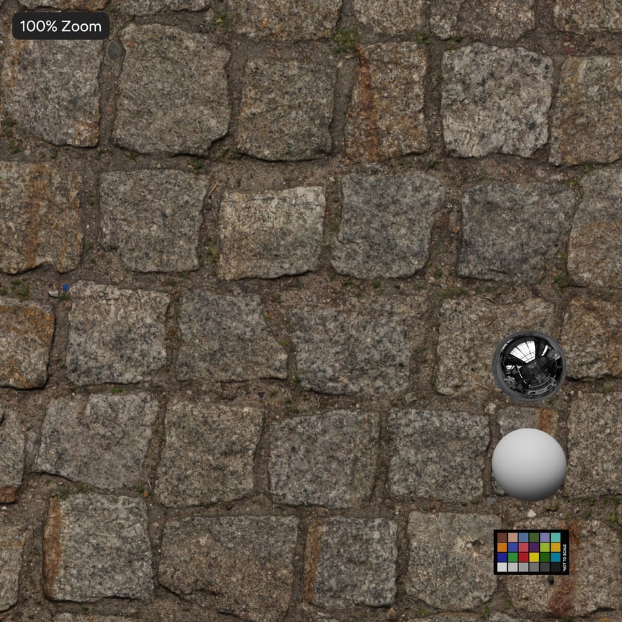 Worn Textured Cobblestone Floor Texture, Aged Gray