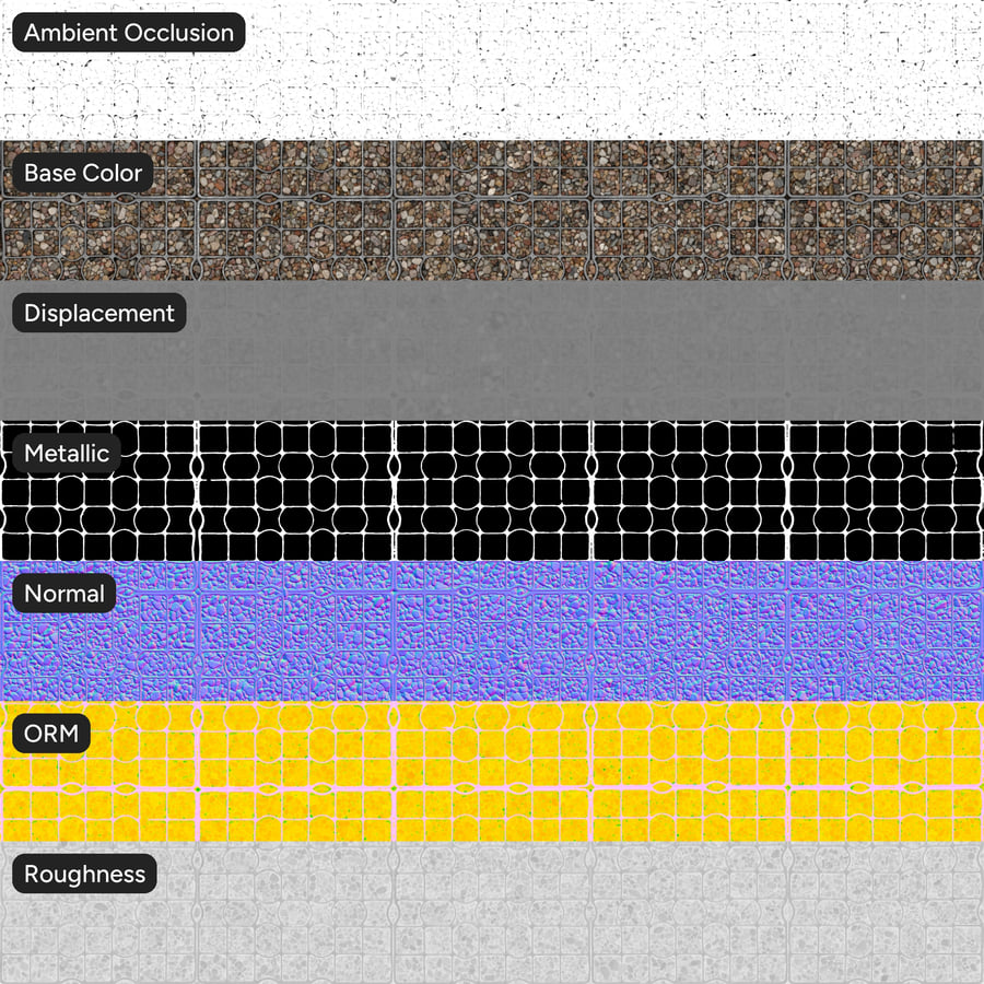 Compact Grid Gravel Ground Texture