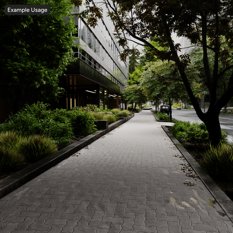 Kết cấu gạch bê tông xương cá zic-zac, màu xám