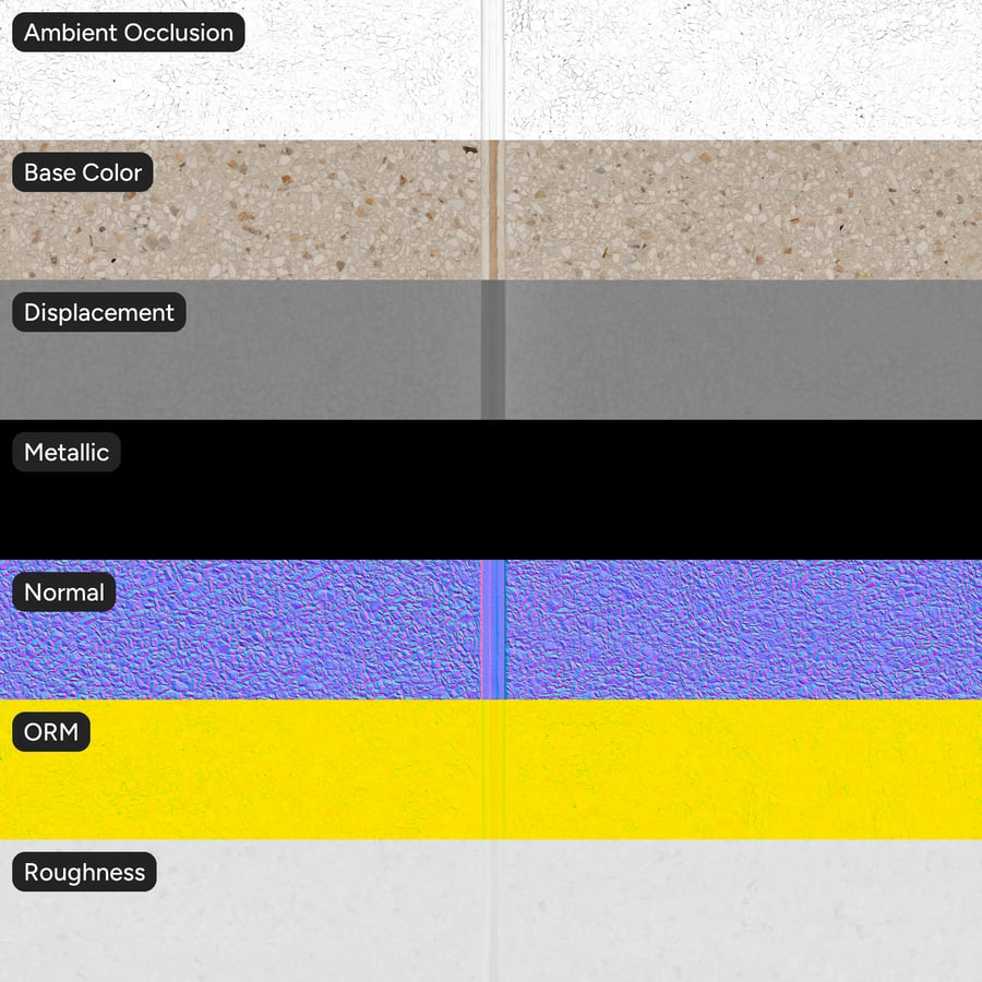 Exposed Aggregate Concrete Wall Texture, Cream Grey
