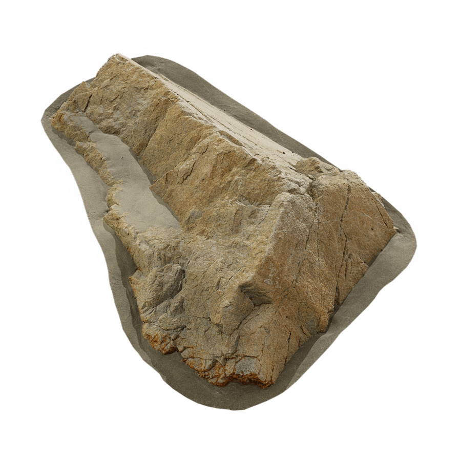 Small Curved Beach Rock Model