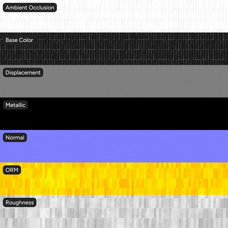 Stacked Trapezoidal Zellige Matte Tile Texture, Black