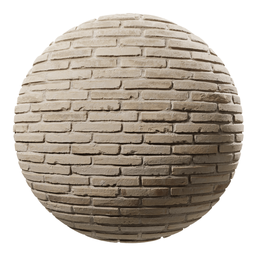 Alte Ziegelsteintextur im Läuferverband, Beige