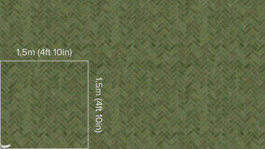 Herringbone Zellige Tile Texture, Green