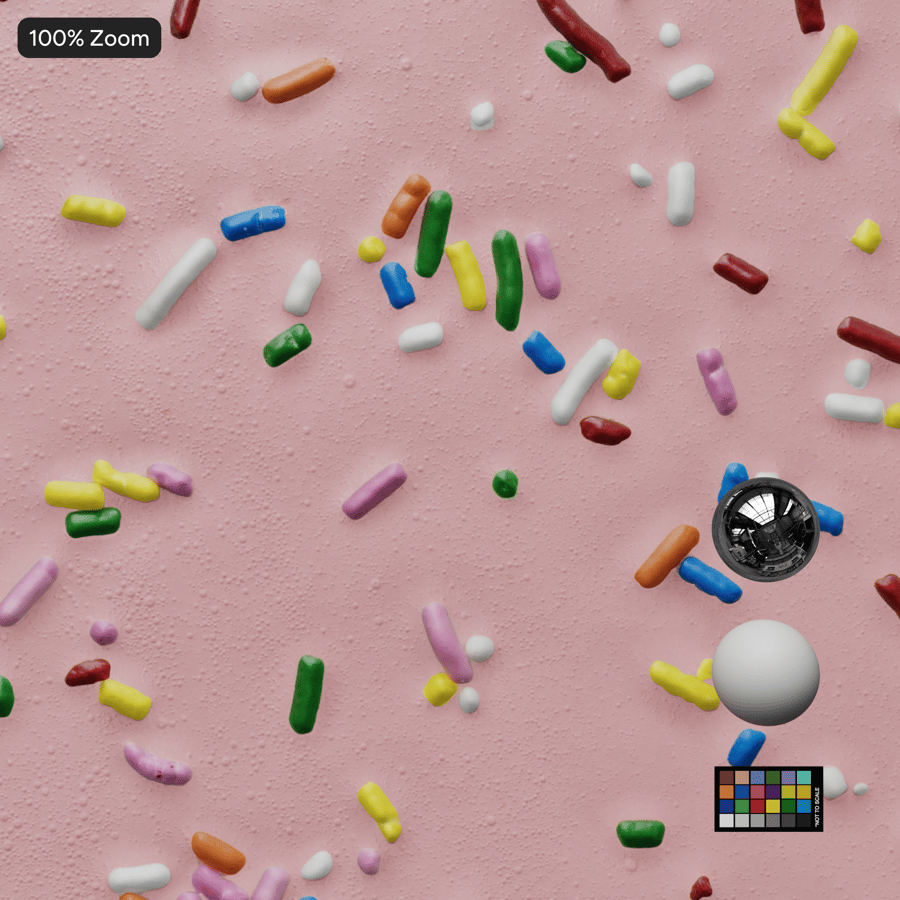 Rainbow Sprinkle Glaze Texture, Fresa