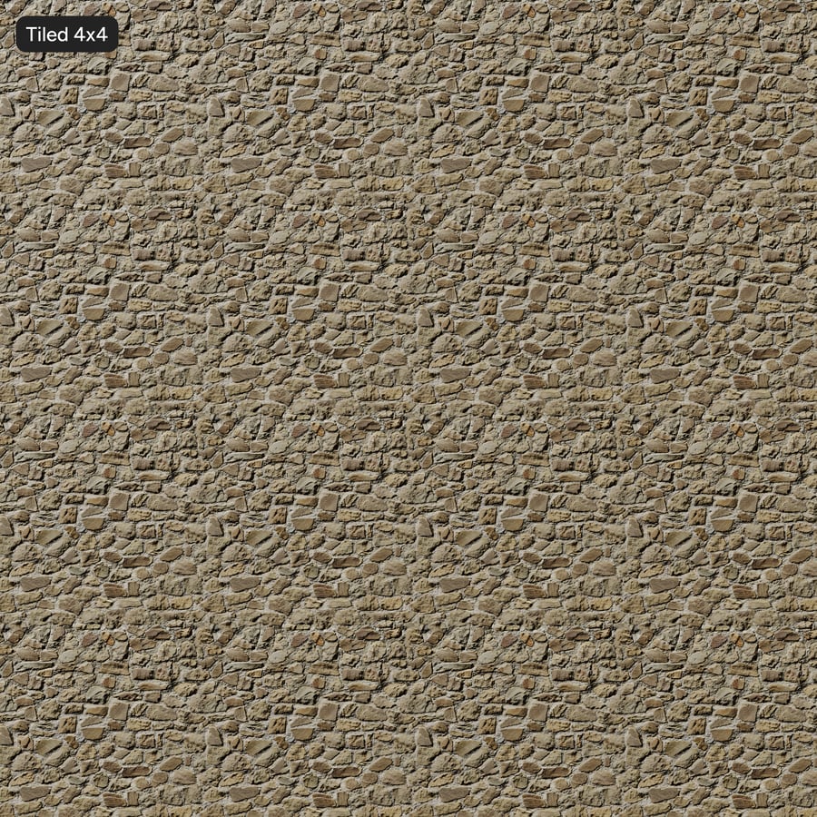 Rubble Stone Wall Texture, Sandy Beige