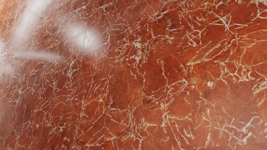 Textura de azulejo quadrado em mármore mate, vermelho alaranjado