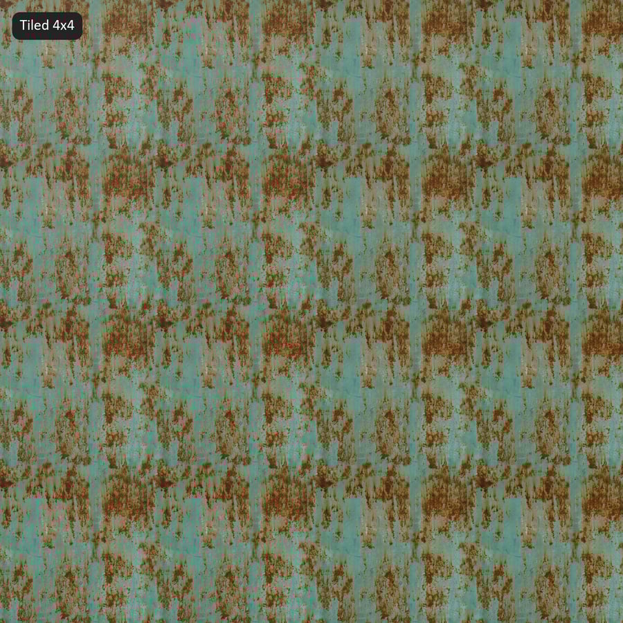 Textura de metal pintado corroído, verde aquático