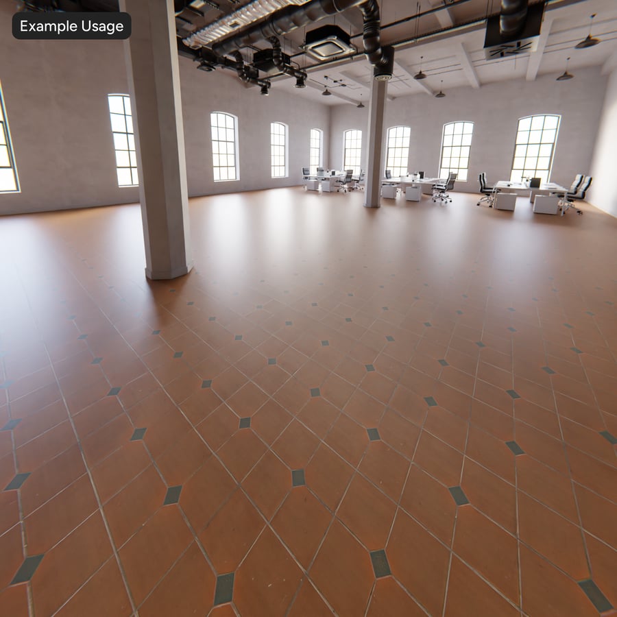 Matte Diamond Grid Terracotta Tile Texture