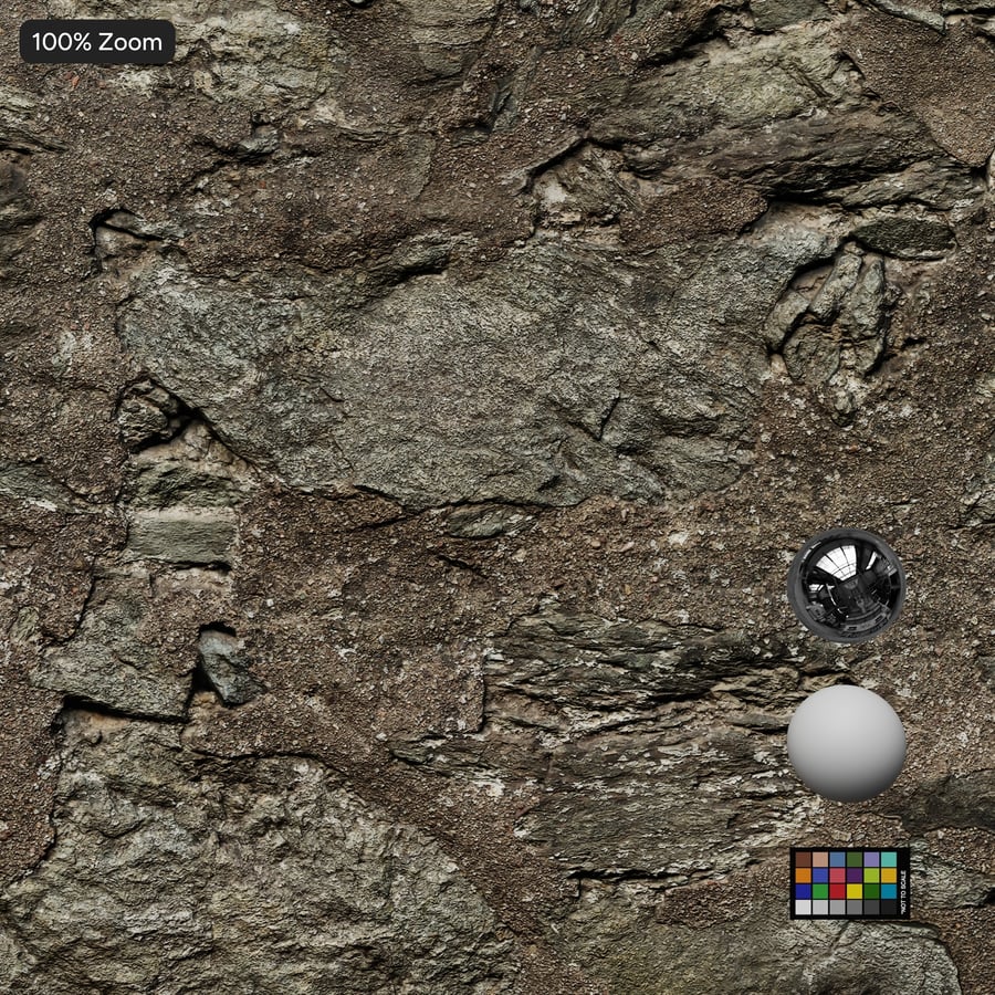 Heavy Mortared Rubble Stone Wall Texture