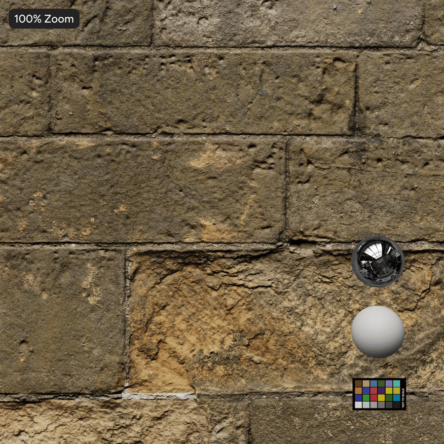 Aged Stone Block Wall Texture