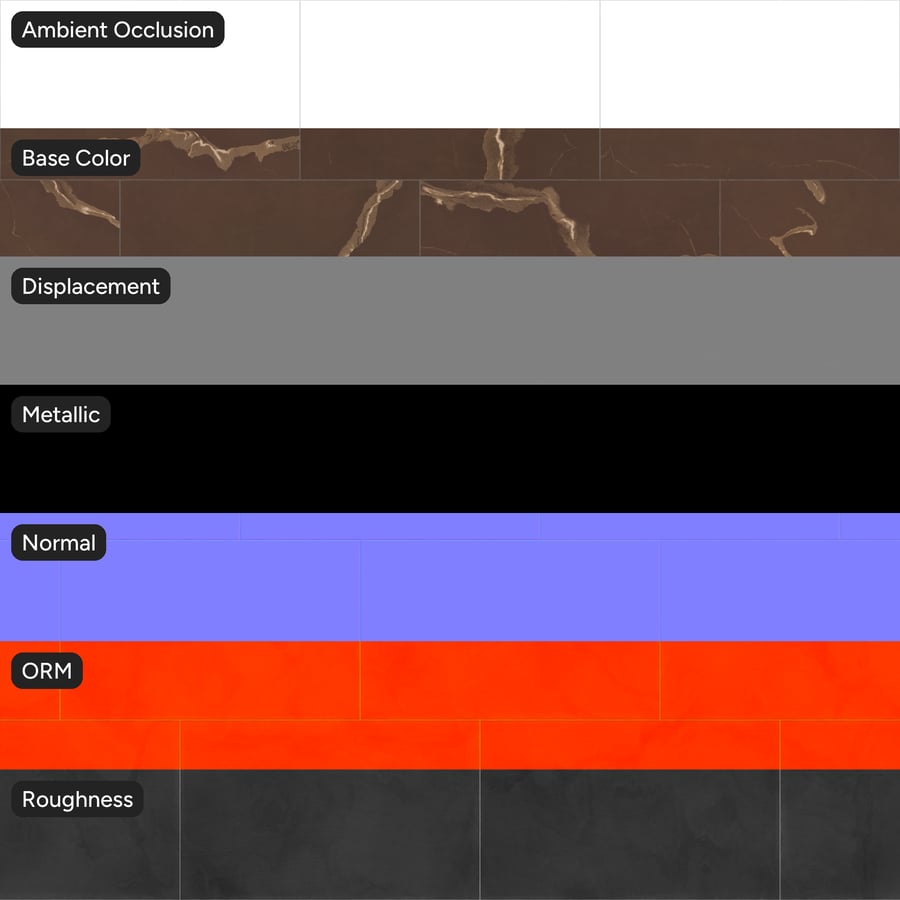 Rectangular Offset Quartz Matte Tile Texture, Brown