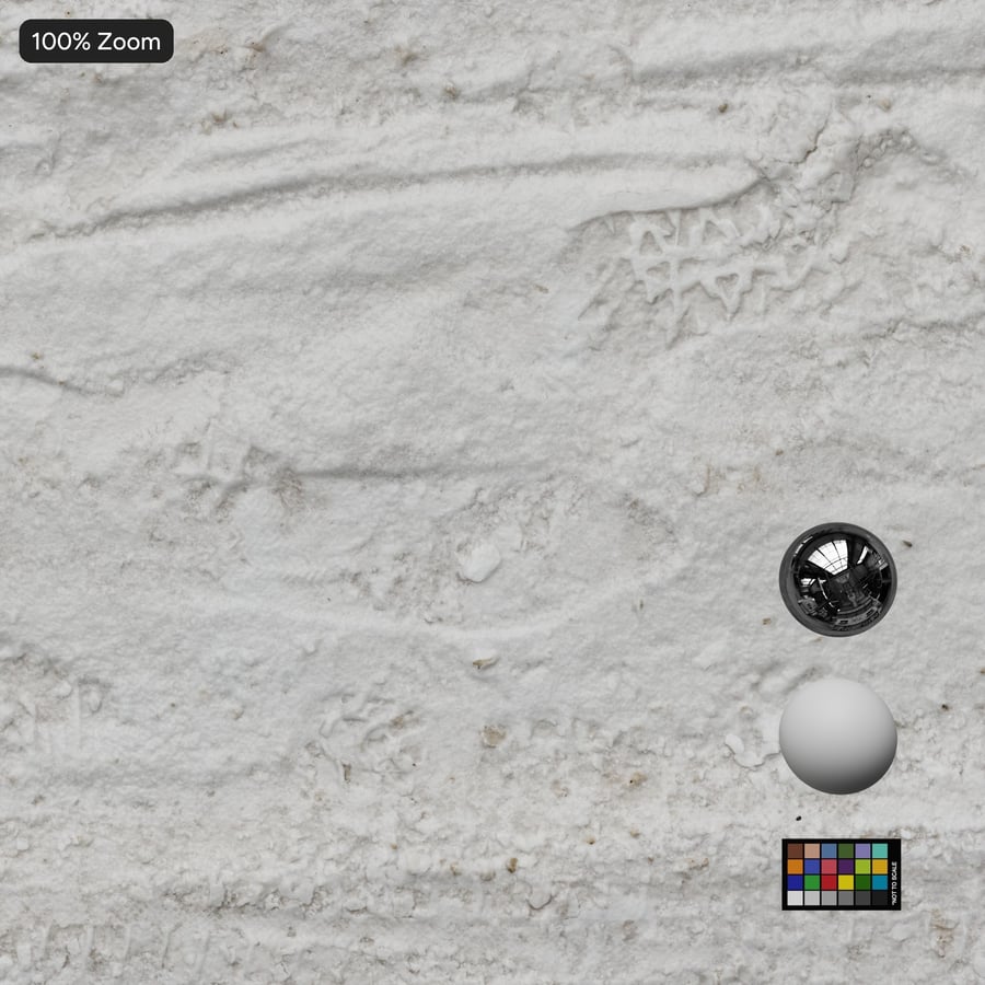 Keréknyomok és lábnyomok a hó textúráján