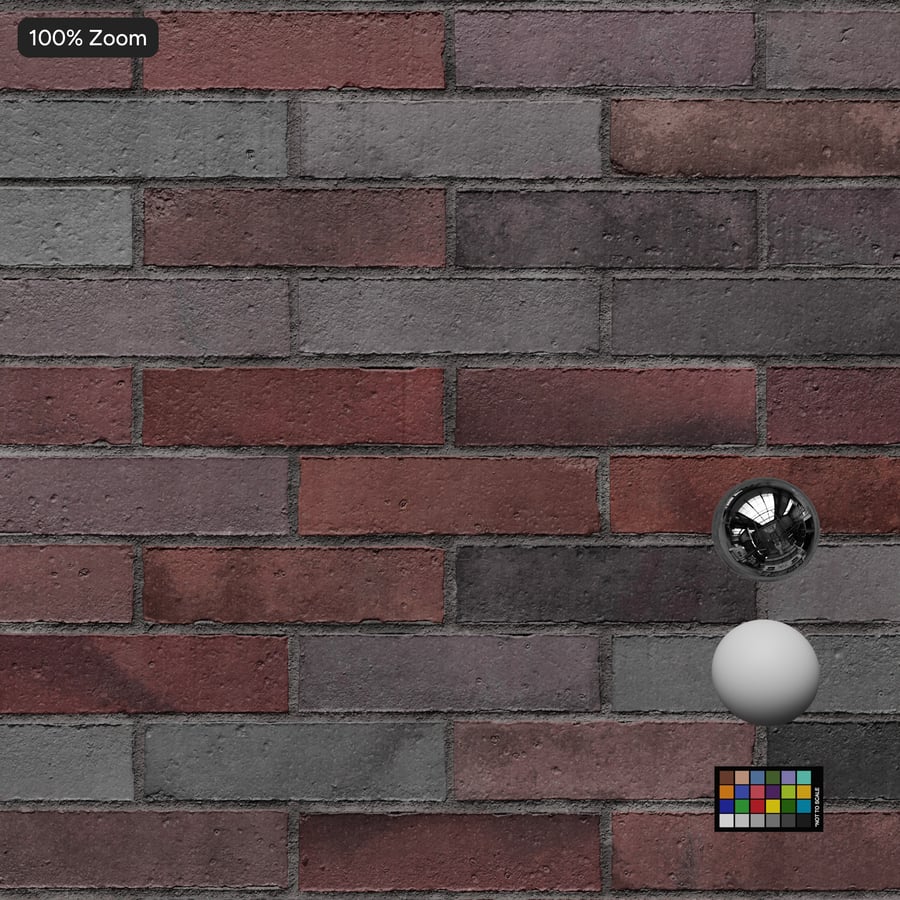 Dragfaced Running Bond Brick Wall Texture, Multicolored