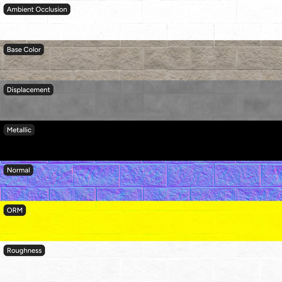 Split Face Running Concrete Block Wall Texture, Beige