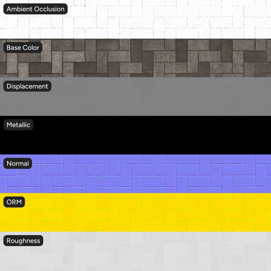 Textura de pavimento em concreto com padrão em espinha, cinza dois tons