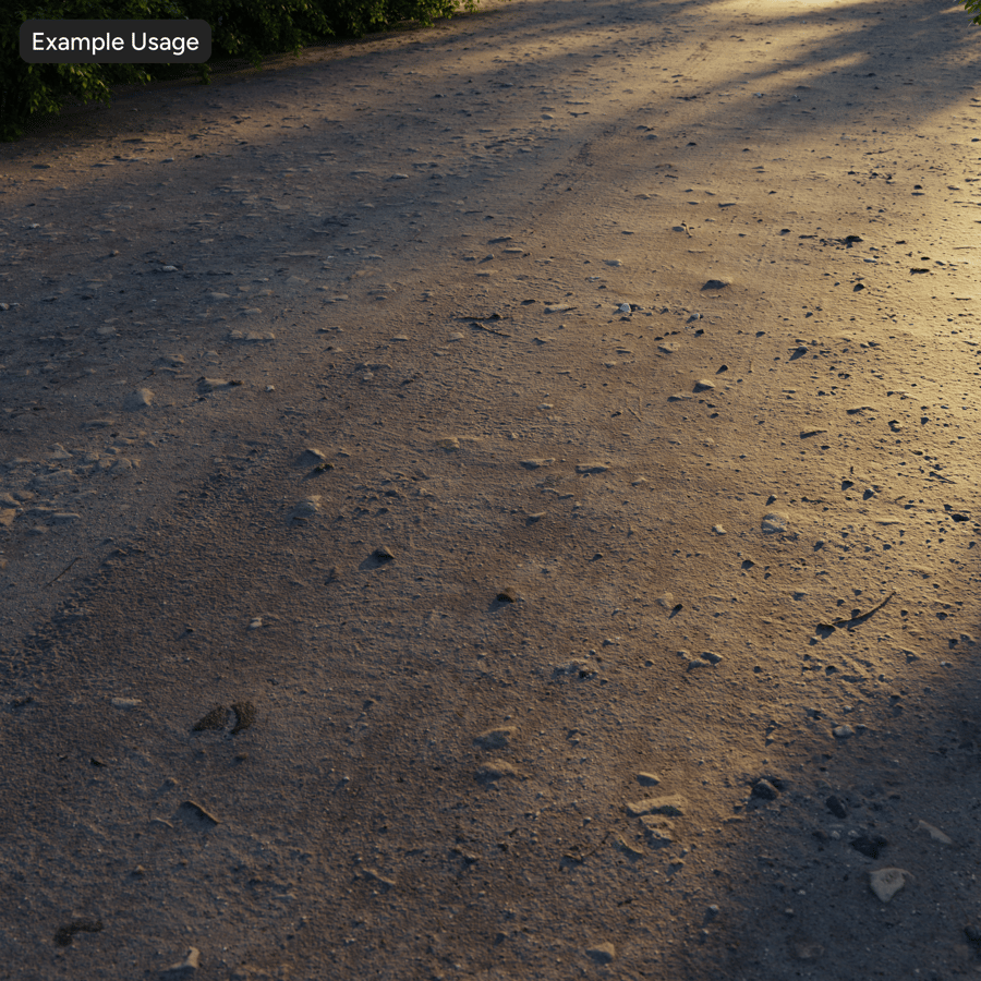 비포장 도로의 자갈 텍스처