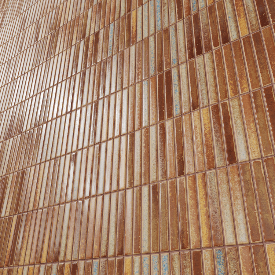 Textura de azulejo cerâmico brilhante Yubi, bronze rústico