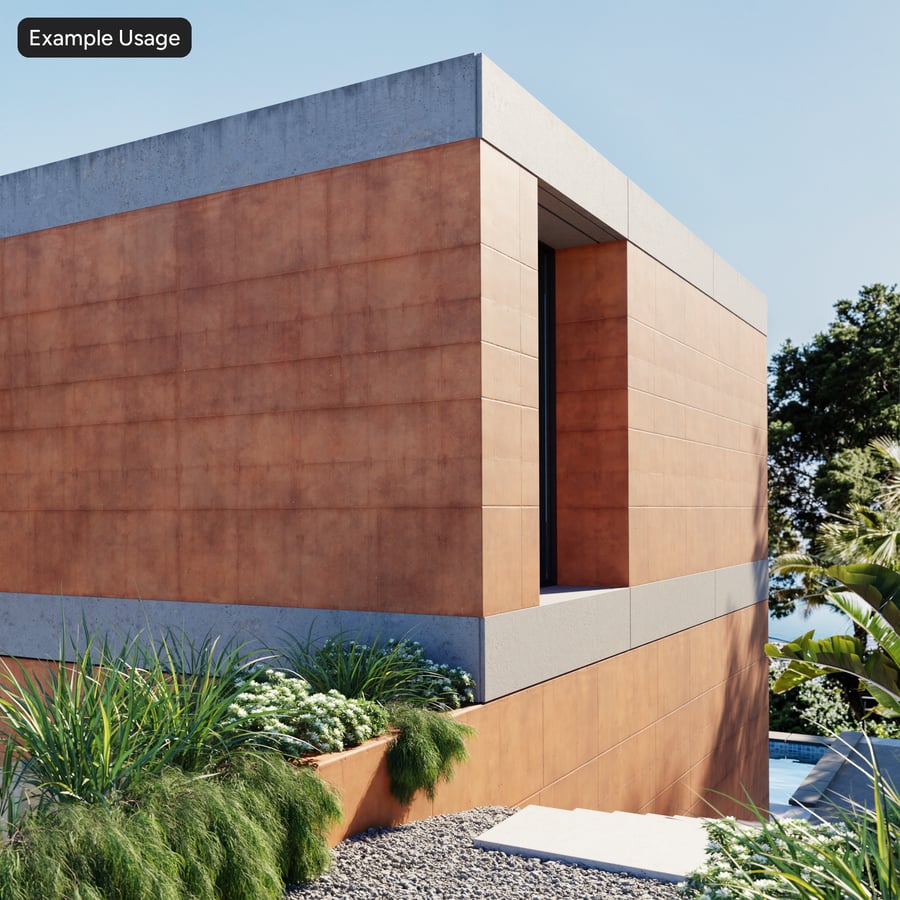 Painel mate manchado com textura de betão, laranja