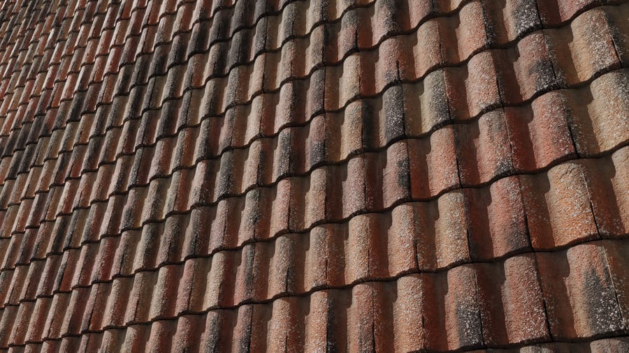 Weathered Cement Roof Tiles Texture, Orange