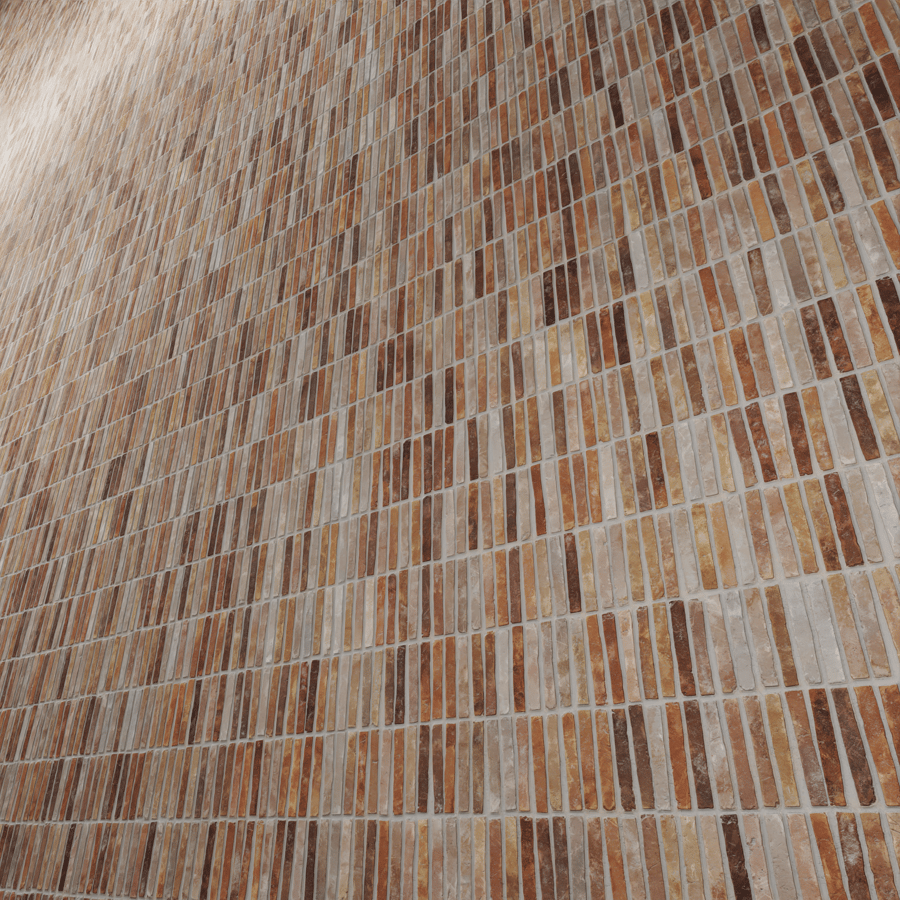 Textura de azulejo cru Yubi Terracotta, castanho caramelo