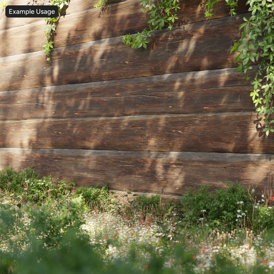 Texture parete con rivestimento in tronchi stagionati