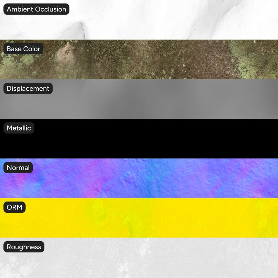 Roccia scoscesa ricoperta di muschio liscio, marrone