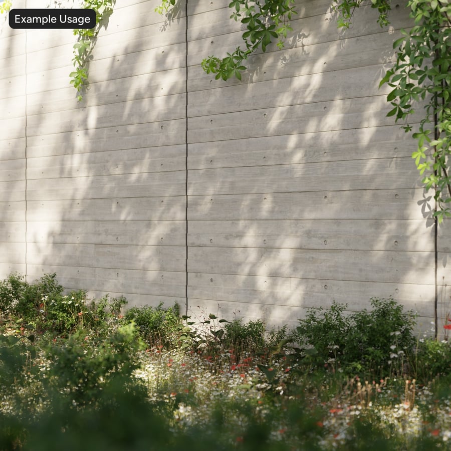 Pitted Board Form with Tie Holes Concrete Wall Texture