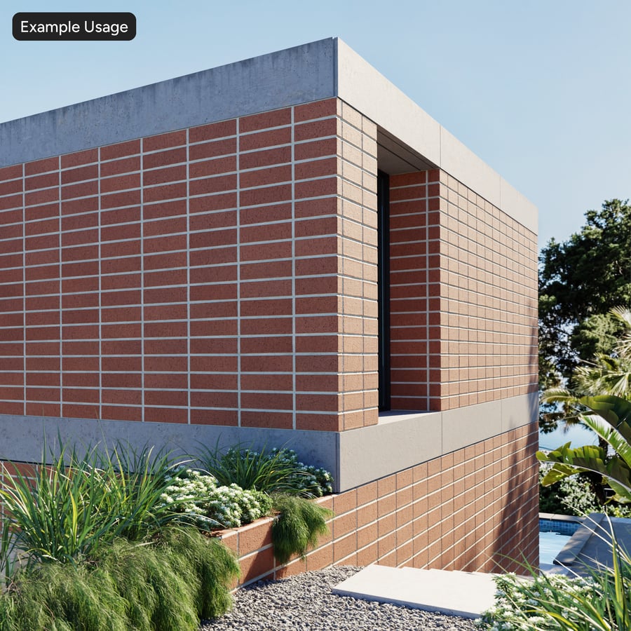 Dragfaced Stack Bond Brick Wall Texture, Red