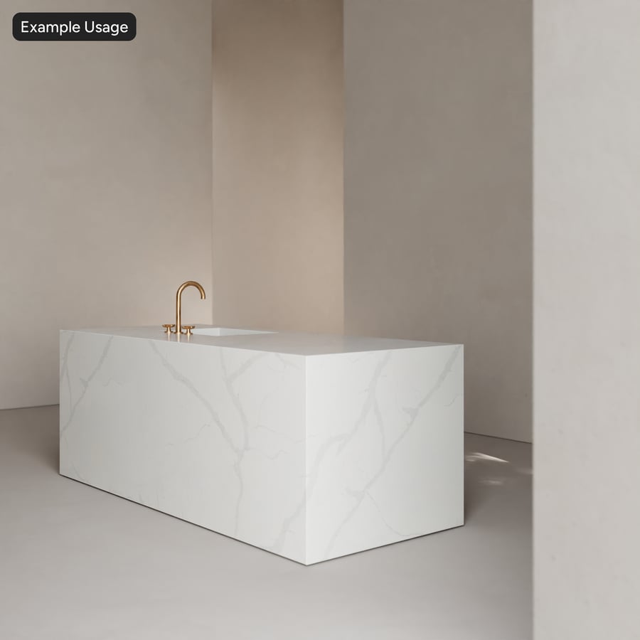 Calacatta Fantasy Textura de pedra de quartzo polido, branco