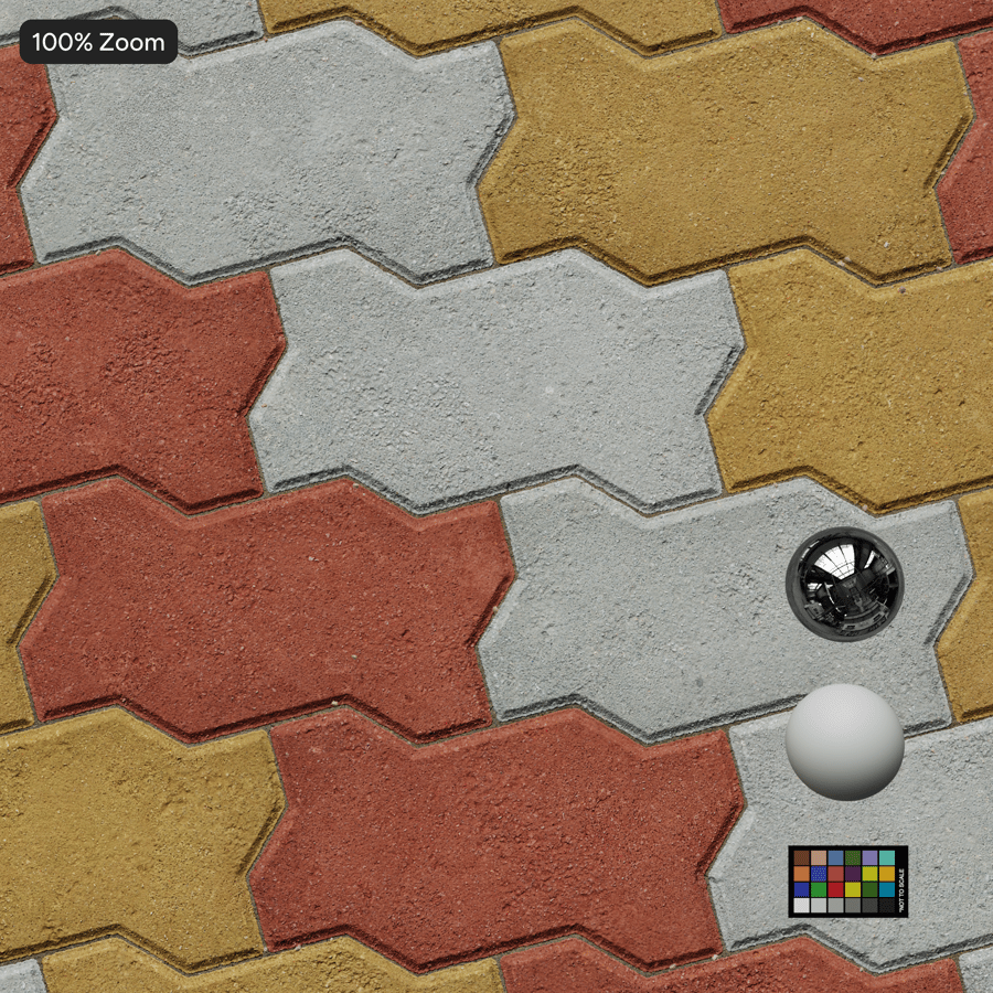 Zigzag Running Paver Texture, Striped Yellow