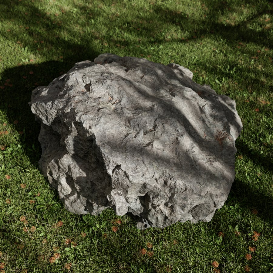 Cool Toned Slanted Jagged Large Rock Boulder Model