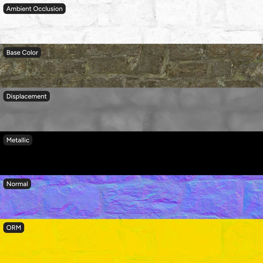 Mossy Stone Block Wall Texture