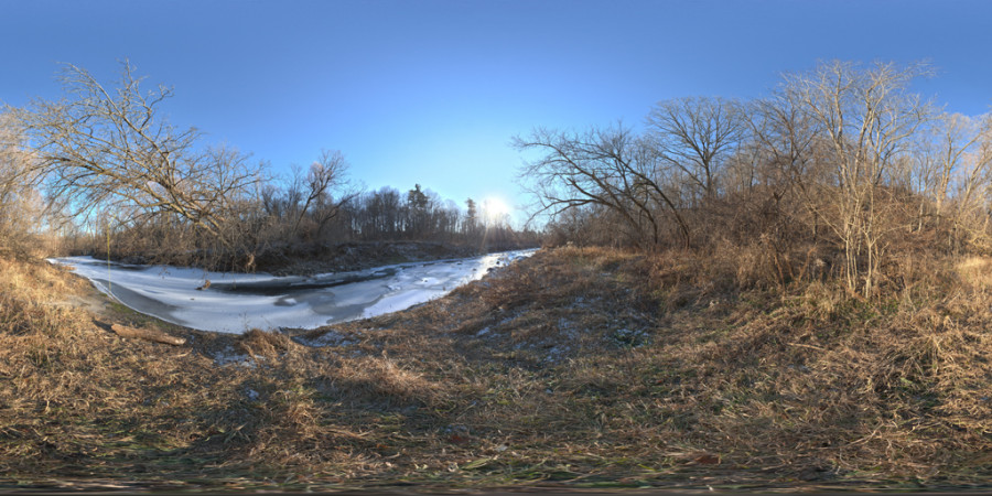 Hdr Outdoor Frozen Creek Winter Day Clear 002