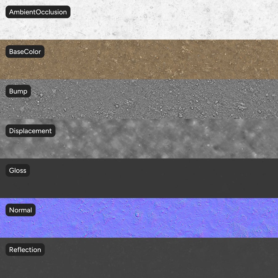 Scattered Rocks on Dirt Texture