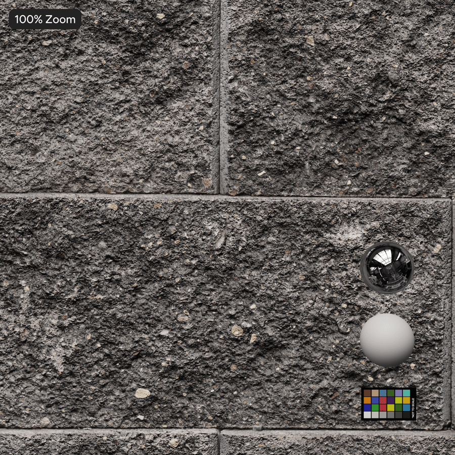 Rough Stone Block Wall Texture, Gray