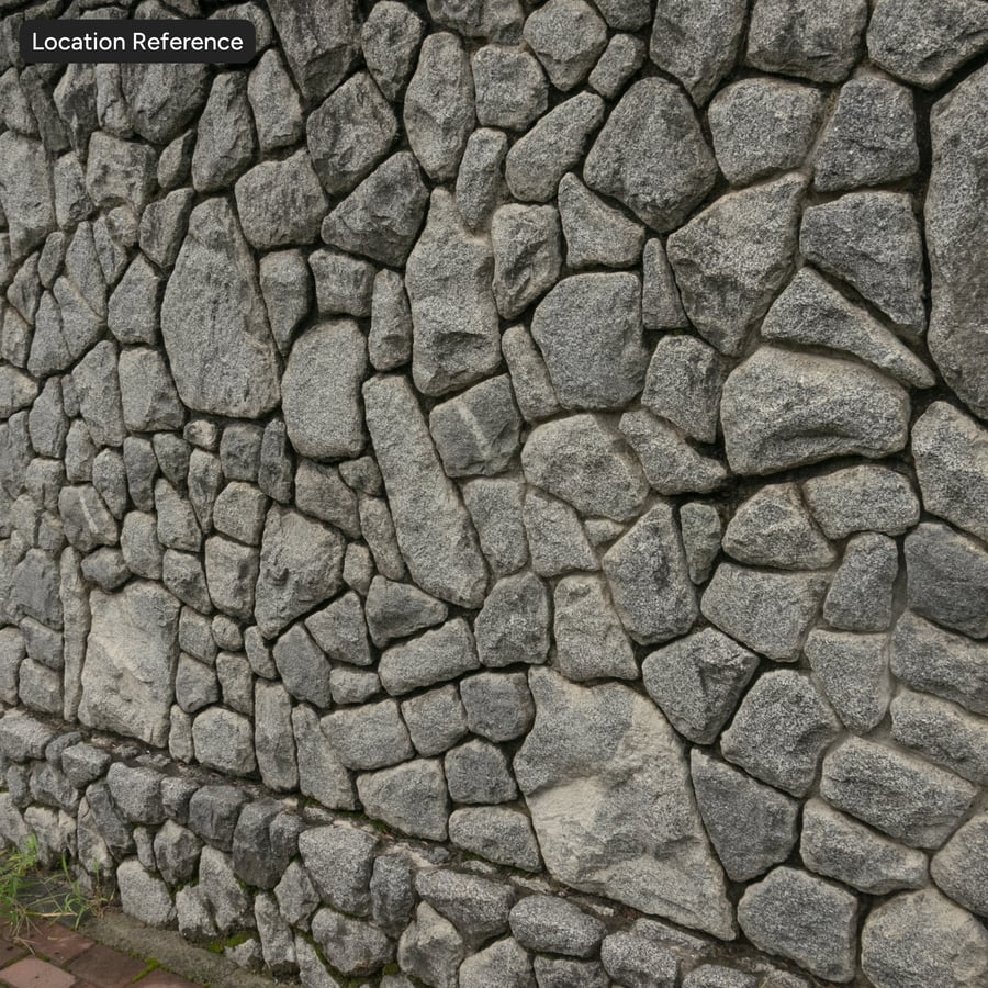 Basalt Rubble Stone Wall Texture