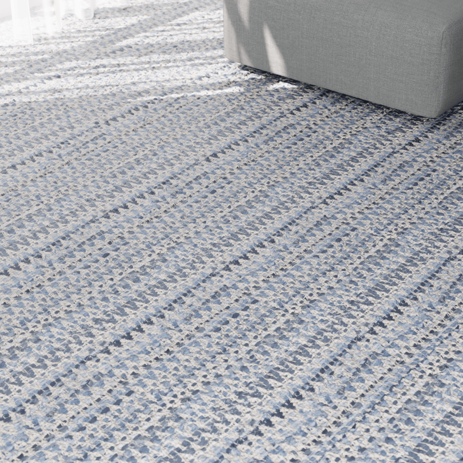 Chindi Diamonds Rug Fabric Texture, Blue