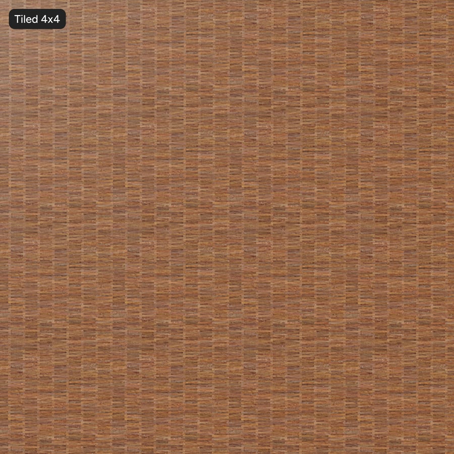 Tekstur Panel Dinding Bilah Kayu Woven Staggered, Walnut