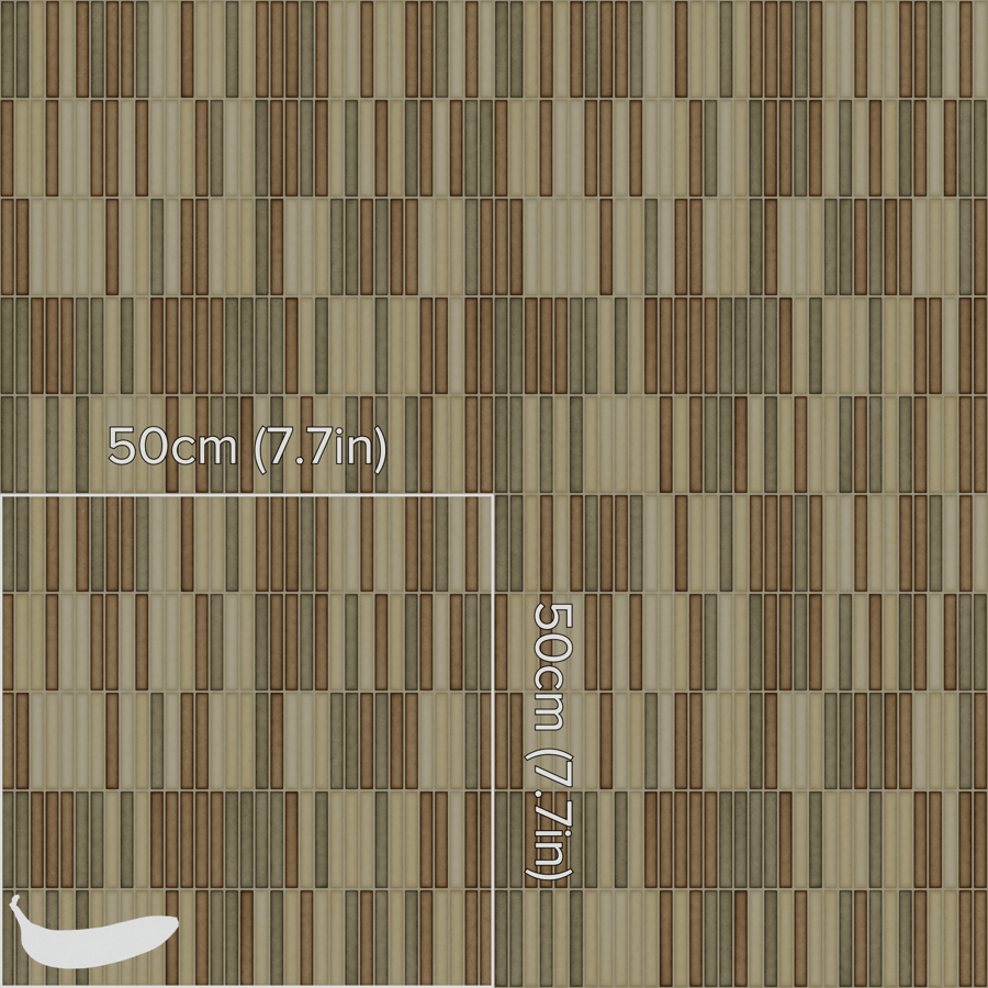 Mixed Yubi Mosaic Finger Tile Texture, Beige