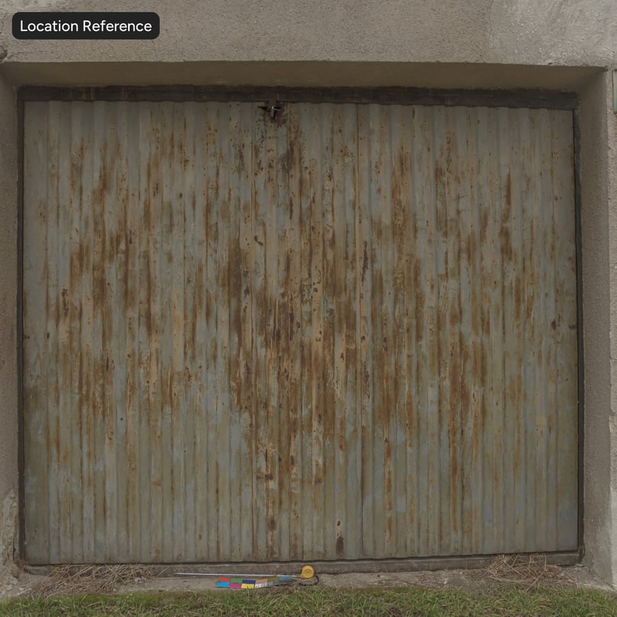 Texture murale en métal ondulé rouillé