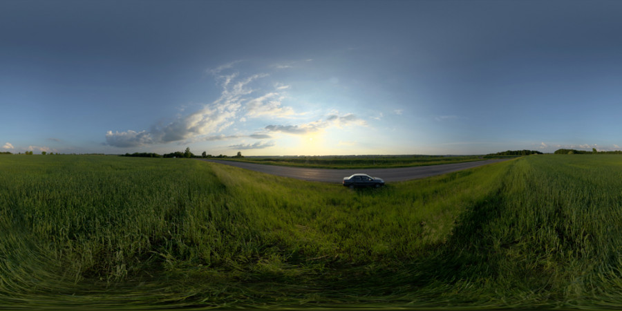 Drifting Cloud Sunset Field Outdoor Sky HDRI