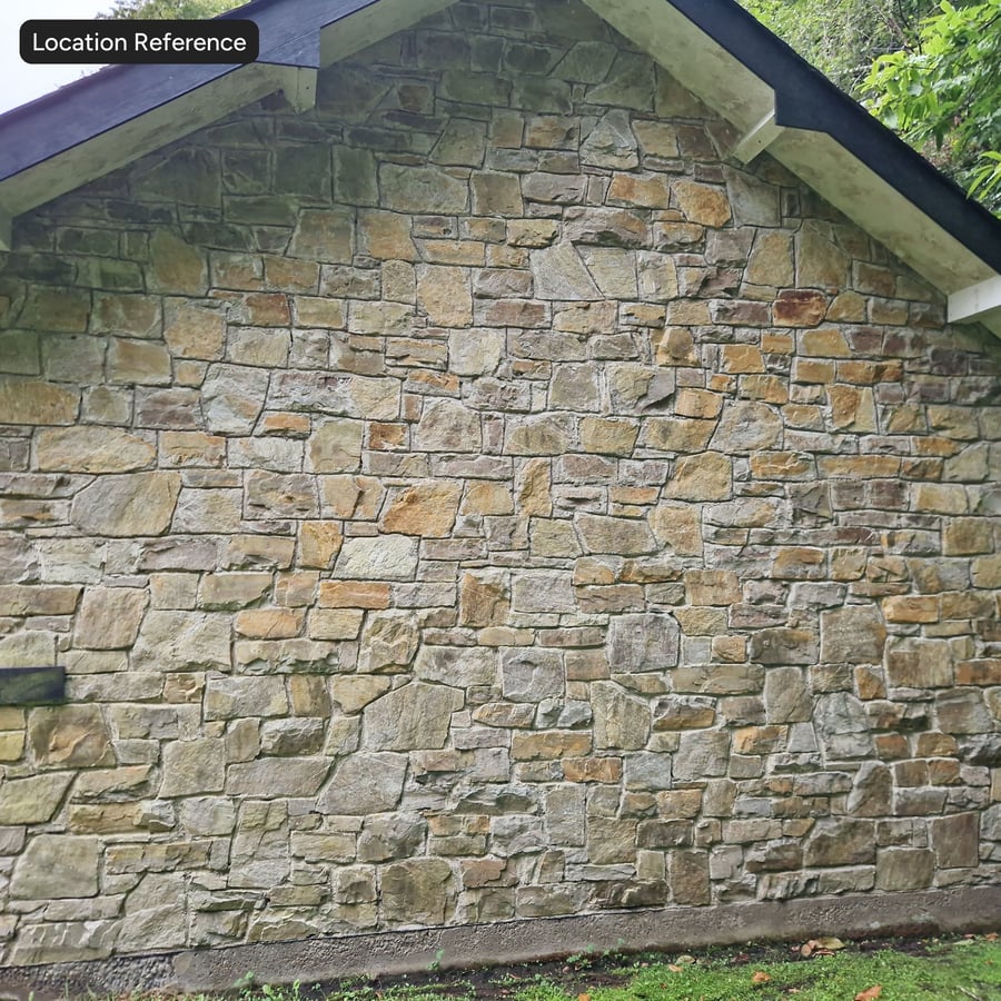 Mossy Rubble Stone Wall Texture, Warm Beige