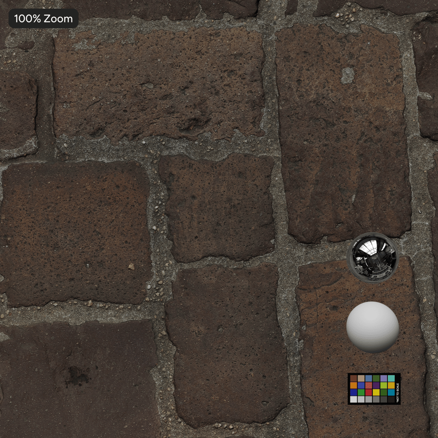 Worn Irregular Cobblestone Paver Texture