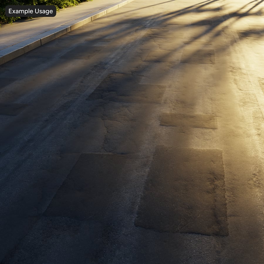 Textura de asfalto de estrada de pista única moderadamente desgastada, cinzenta