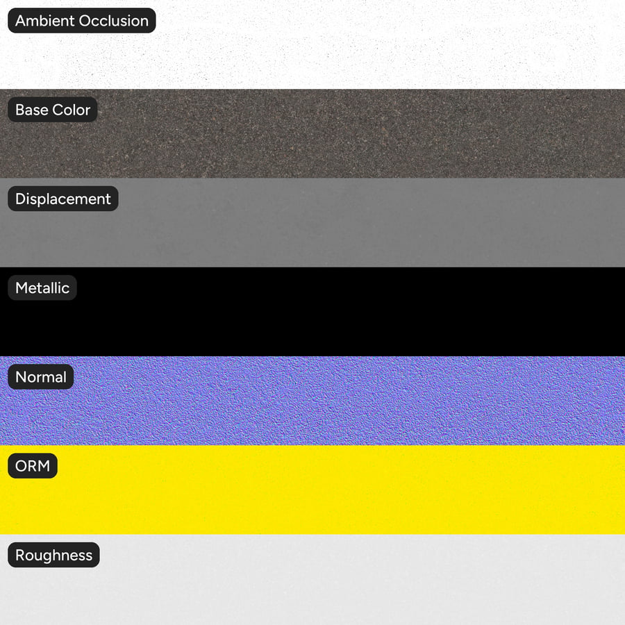 Dense Graded Asphalt Texture, Dark Grey