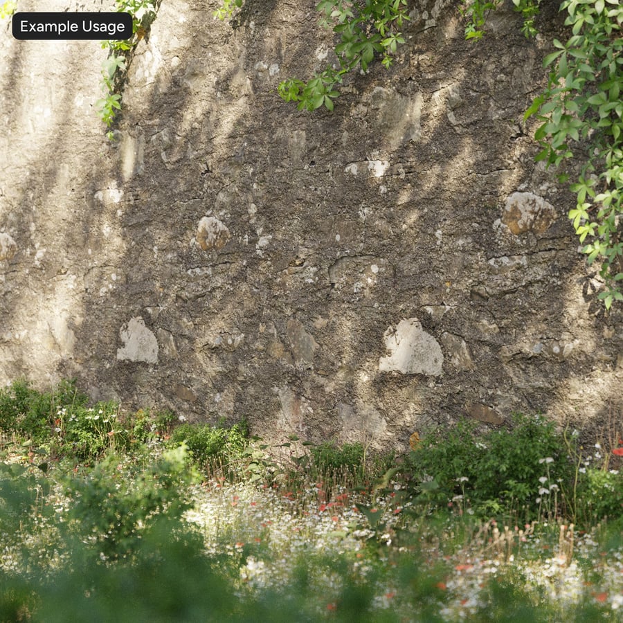 Mossy Stone Wall Texture, Dark Brown