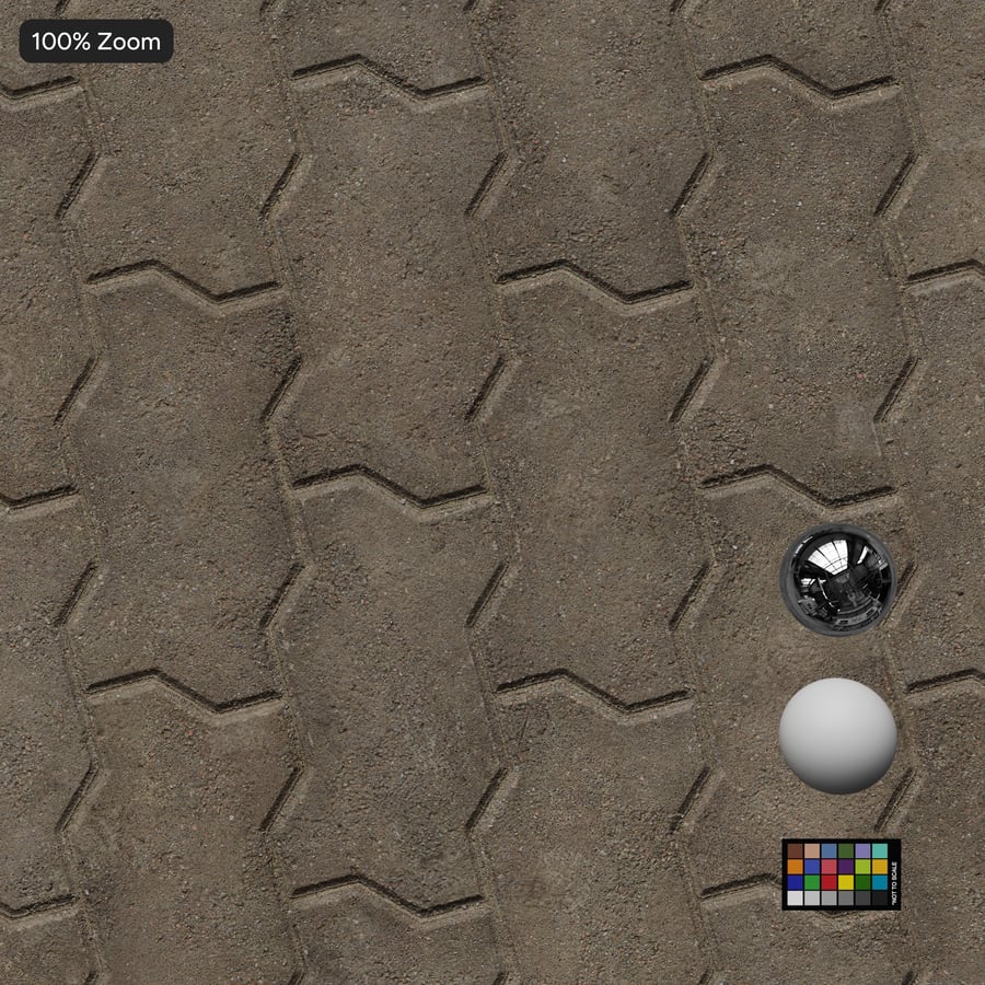 Zigzag Running Paver Texture, Grey
