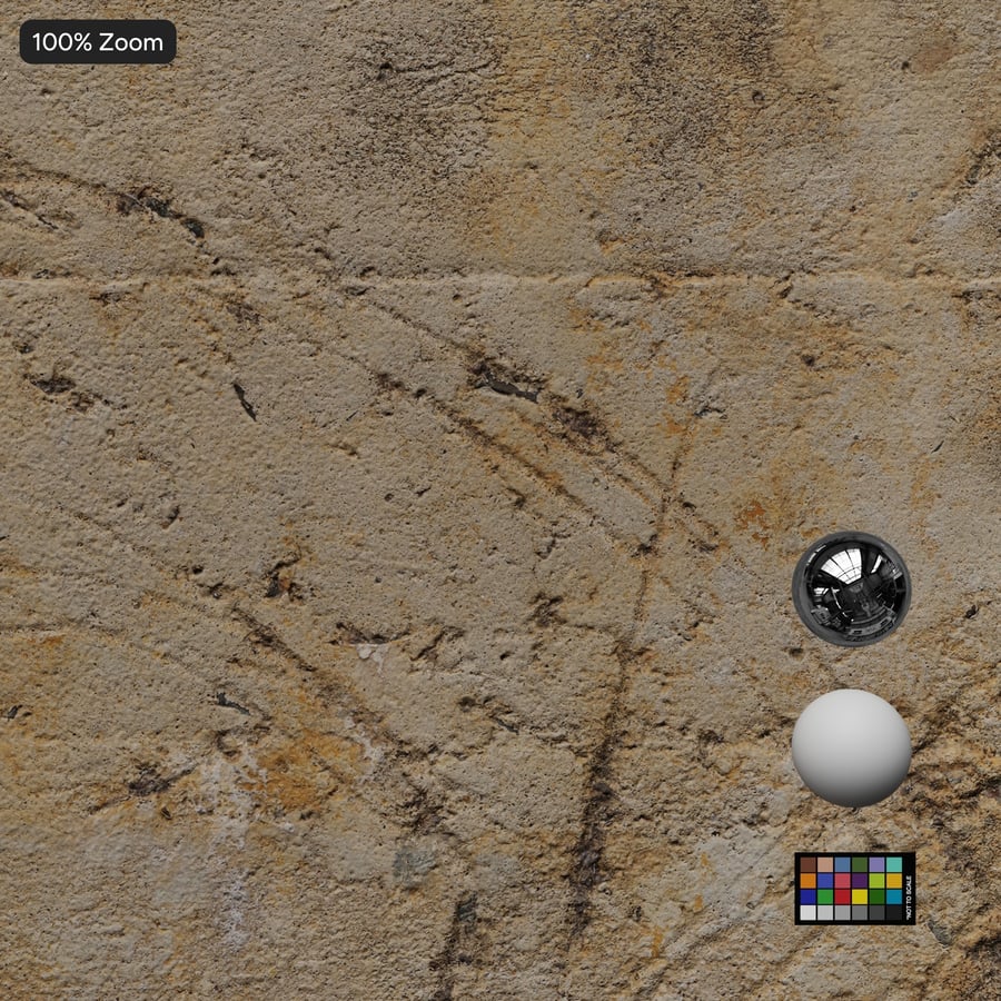 Scratched Stained Concrete Block Wall Texture