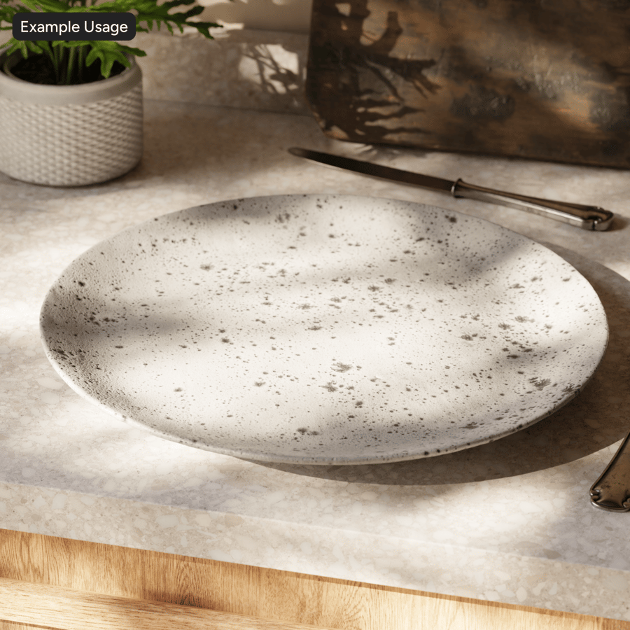 Ink Spot Glazed Ceramic Pottery Texture, Grey